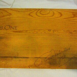 OPUS 1996 Wood crate top SIGNED Robert Mondavi & Baron Philippe VINTAGE